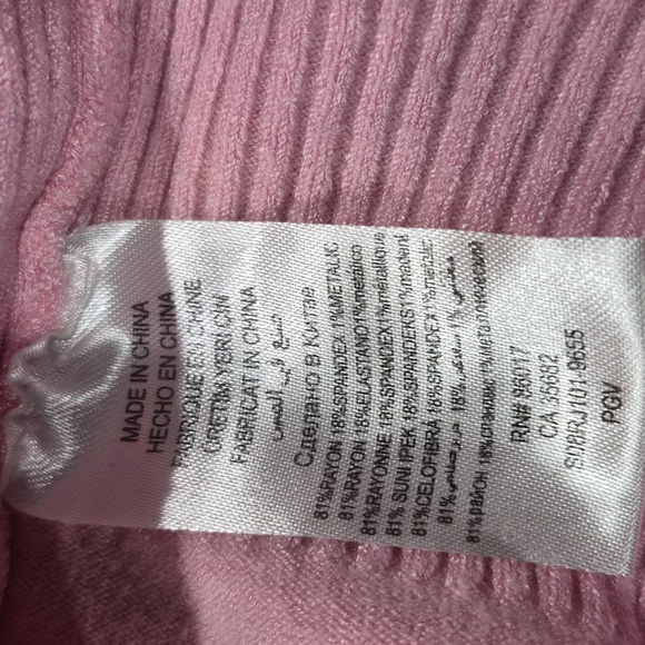 Bebe Sport Logo Light Pink/Taupe Turtle Neck Sweater - XS/Petites. - Picture 5 of 6